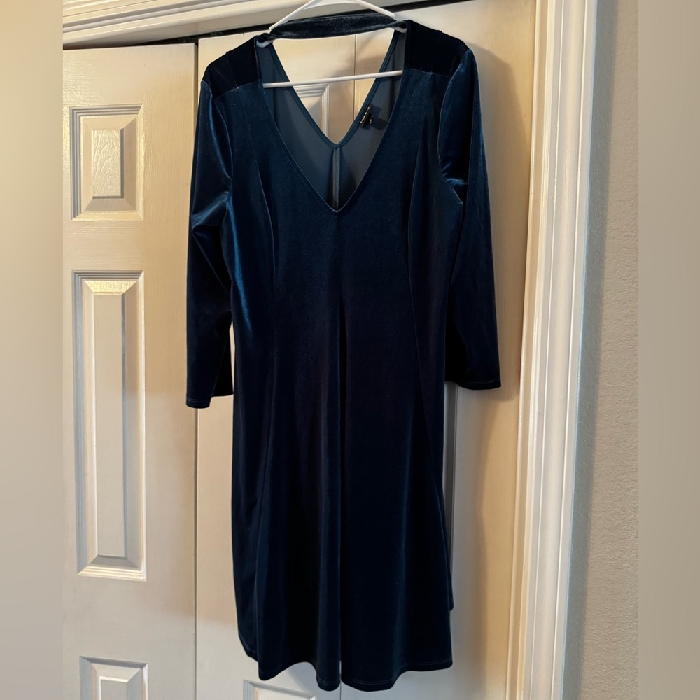 Torrid Blue V-Neck Long Sleeve Bodycon Dress